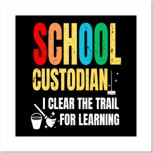 Vintage School Custodian Trail Learning Back To School Janitor Posters and Art